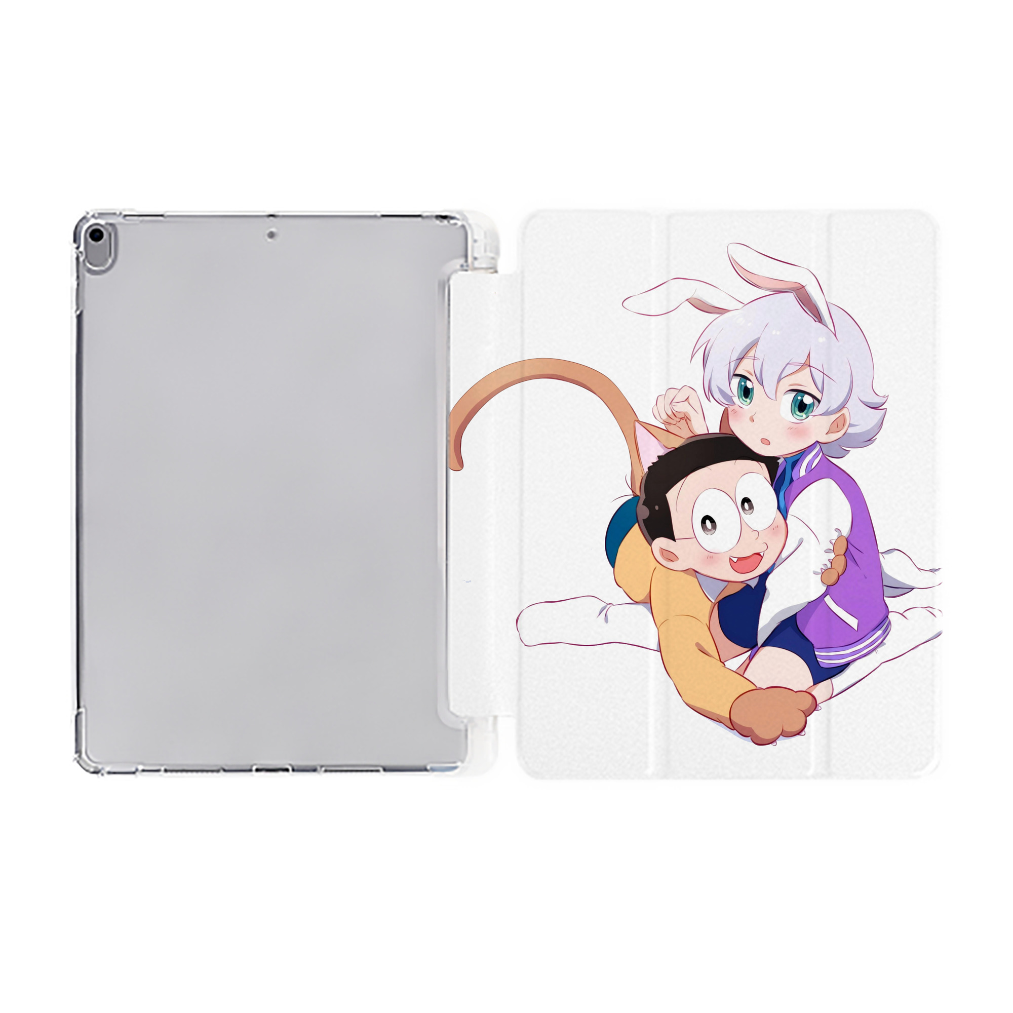 （画像用） ドラえもん 野比 のび太 Doraemon Nobita Nobi IPad ケース ペン収納付き 三つ折りスタンド PUレザー×シリコン 対応機種9.5/10.5/10.9インチ